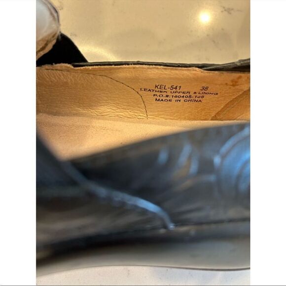 Alegria Keli Black Leather Slip-On Wedge Heel Comfort Work Shoes - Picture 7 of 7